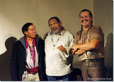 Photo de Christine Prat - de gauche à droite : José Morales, Bill "Jimbo" Simmons et Henry Red Cloud
